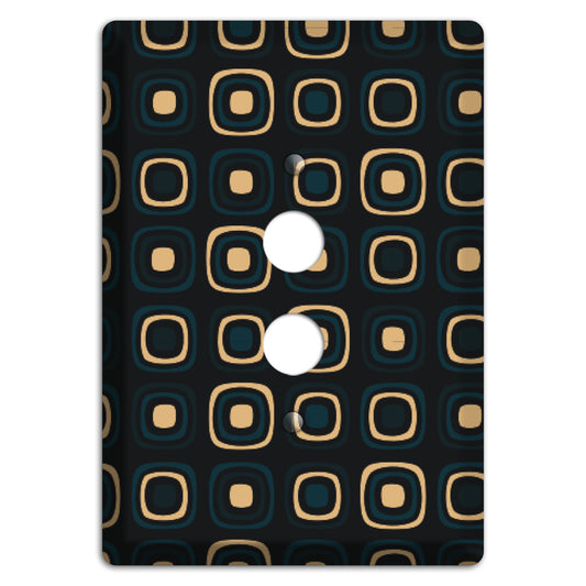 Black and Yellow Rounded Squares 1 Pushbutton Wallplate