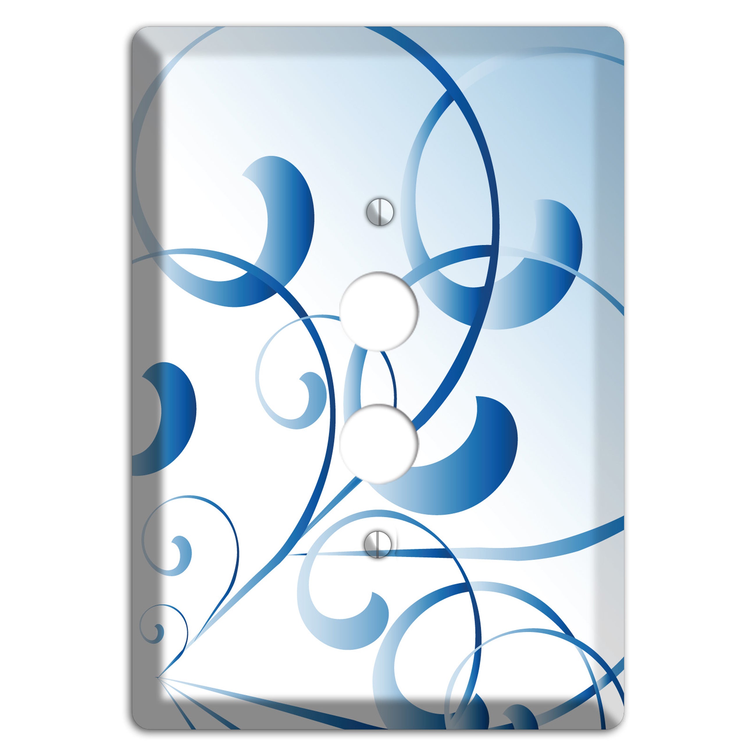 Blue Swoop 1 Pushbutton Wallplate