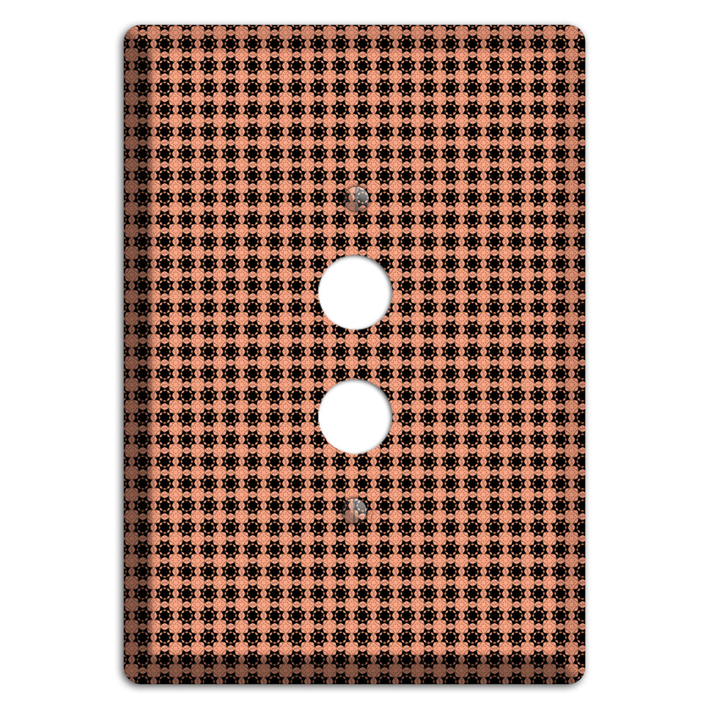 Coral and Black Arabesque 1 Pushbutton Wallplate