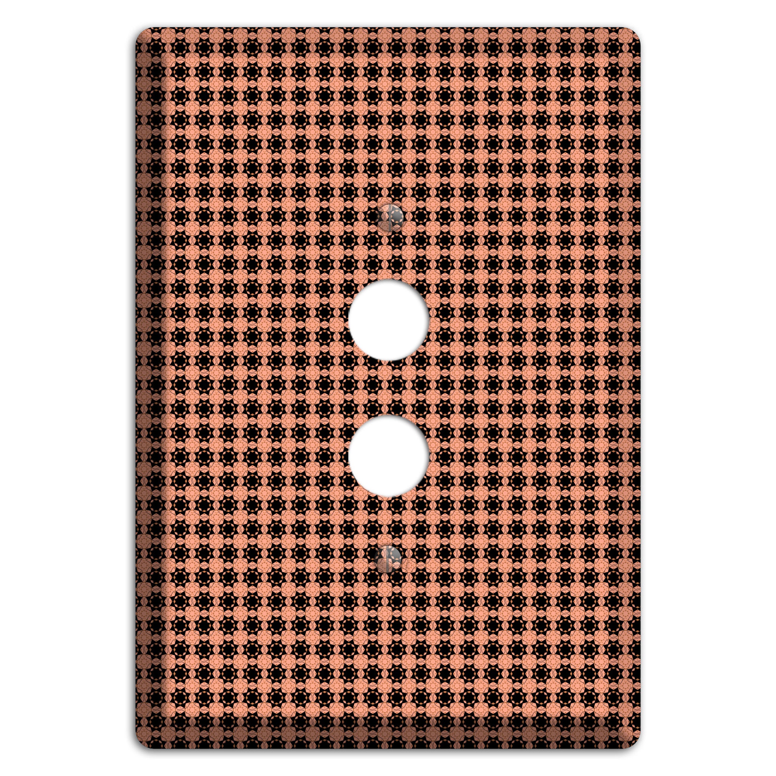 Coral and Black Arabesque 1 Pushbutton Wallplate