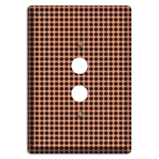 Coral and Black Arabesque 1 Pushbutton Wallplate