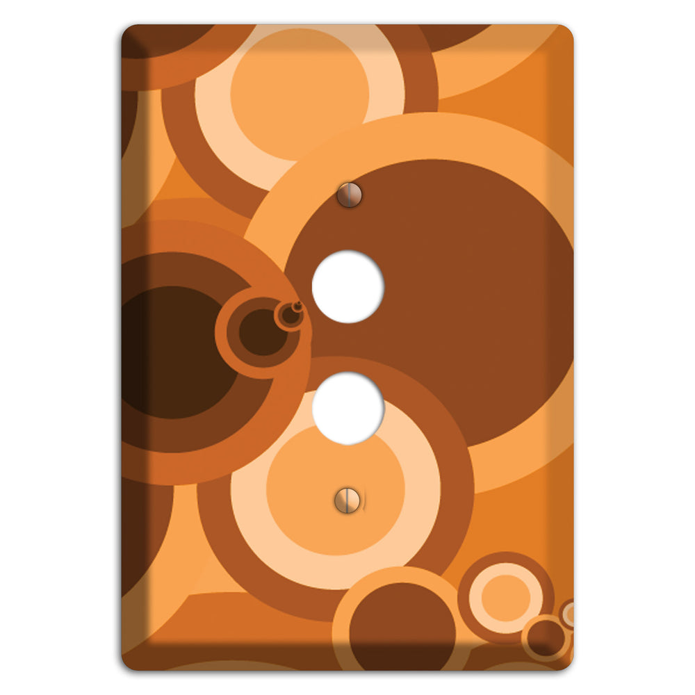 Burnt Orange Circles 1 Pushbutton Wallplate