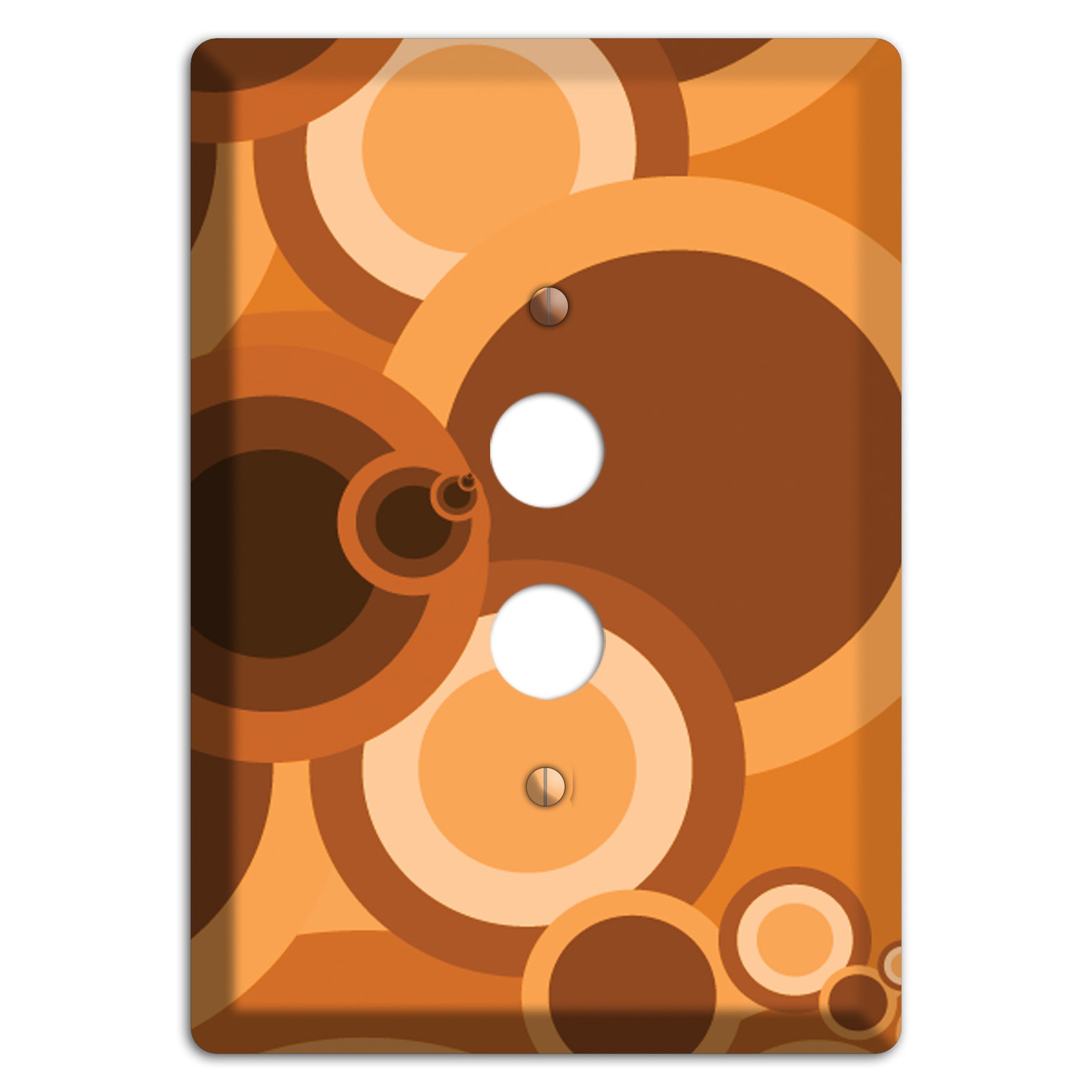 Burnt Orange Circles 1 Pushbutton Wallplate