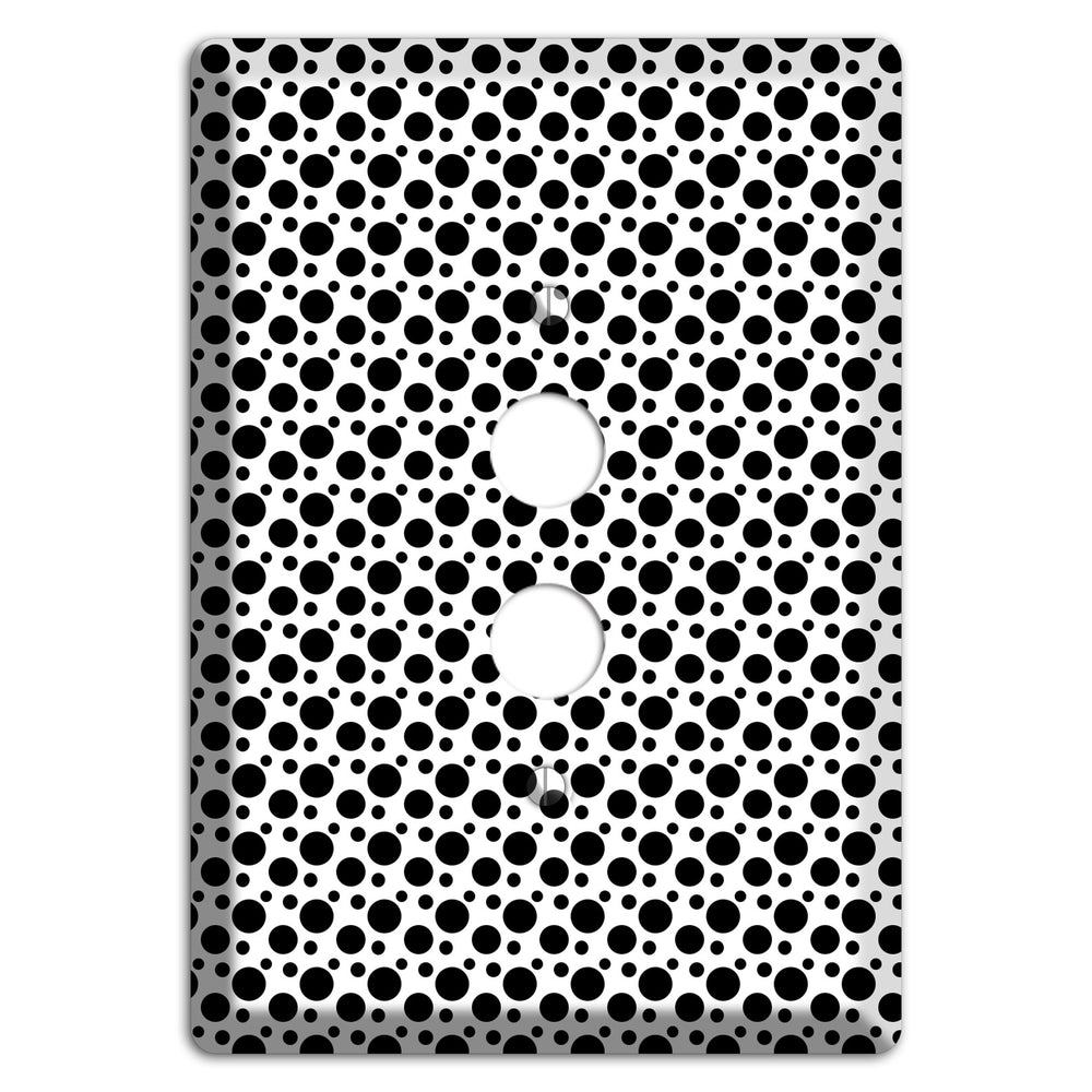 White with Black Small and Tiny Polka Dots 1 Pushbutton Wallplate