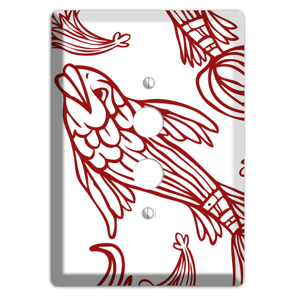 Red and White Koi 1 Pushbutton Wallplate
