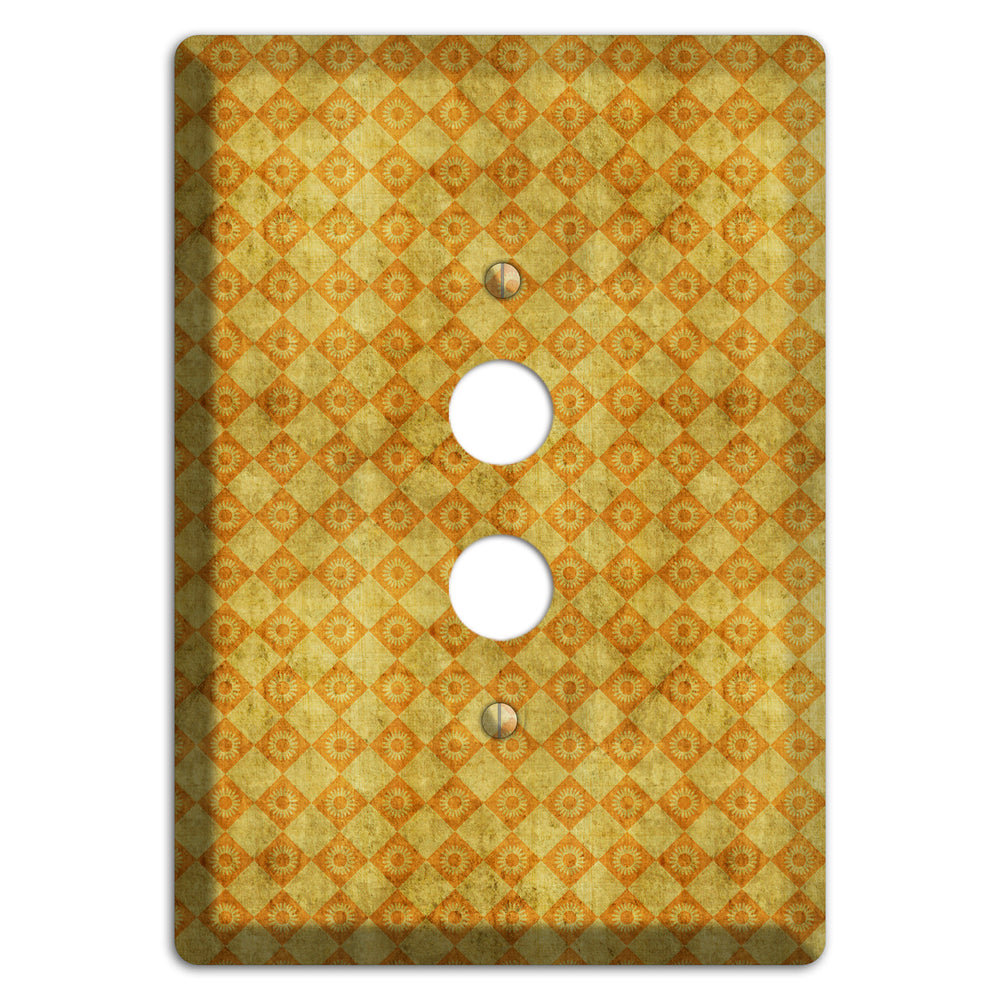 Mustard Diamond Circles 1 Pushbutton Wallplate