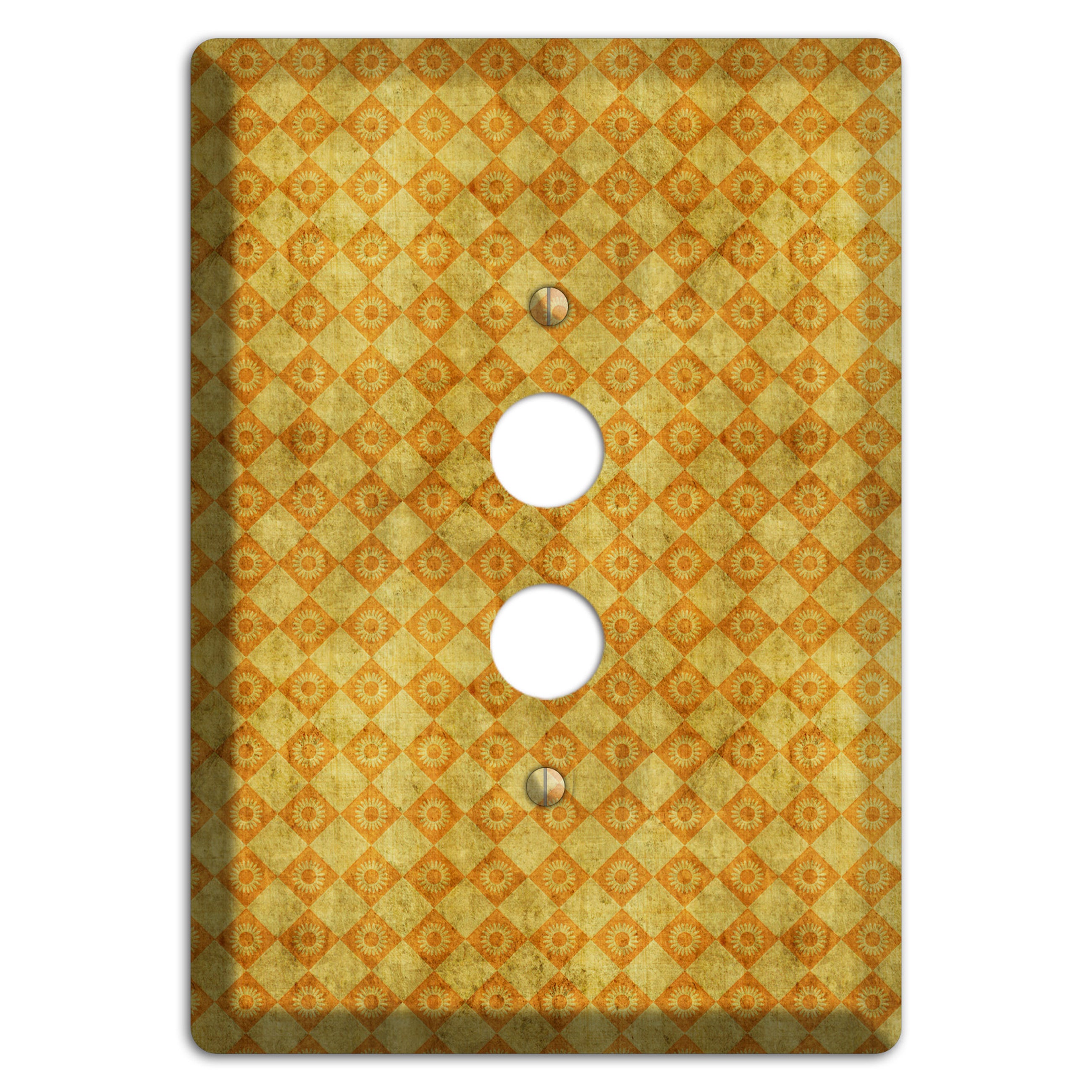 Mustard Diamond Circles 1 Pushbutton Wallplate