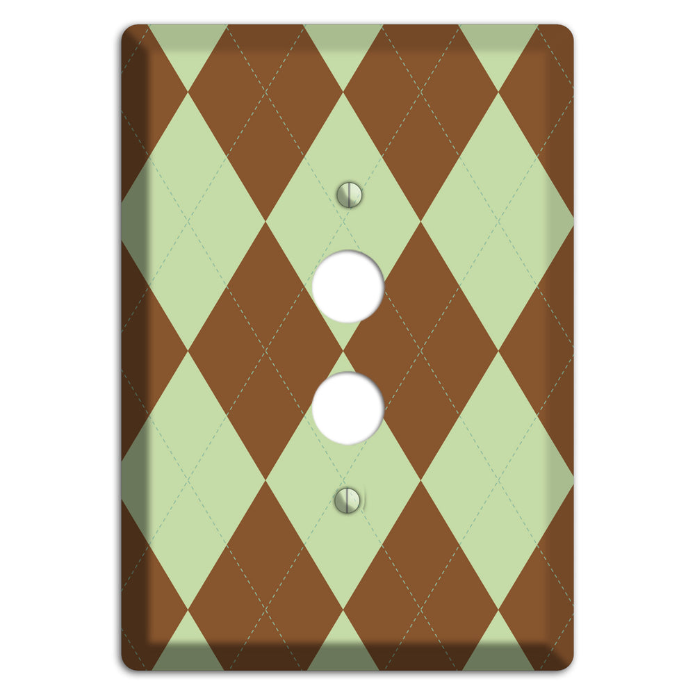 Brown Argyle 1 Pushbutton Wallplate