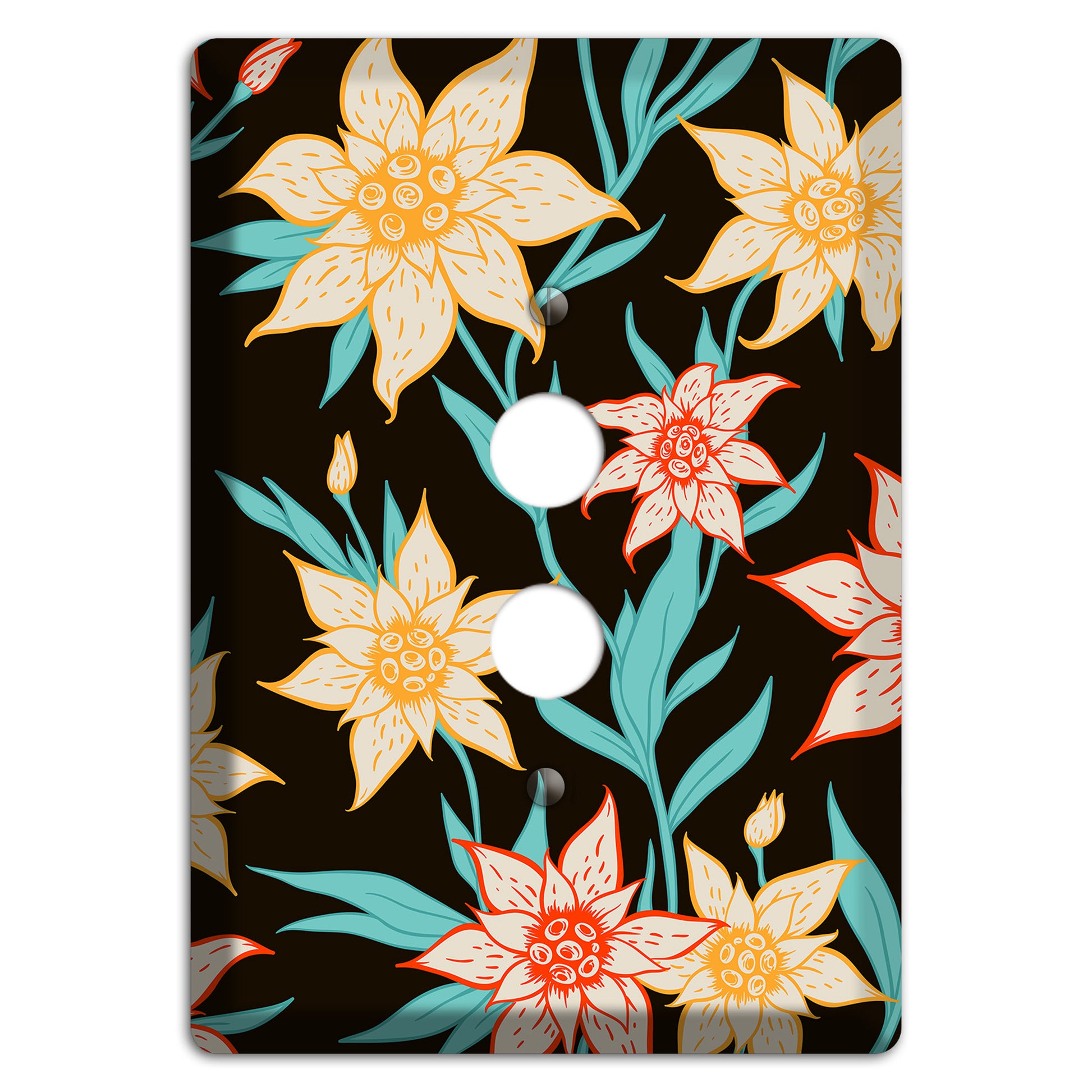 Hand Drawn Flowers Style B 1 Pushbutton Wallplate