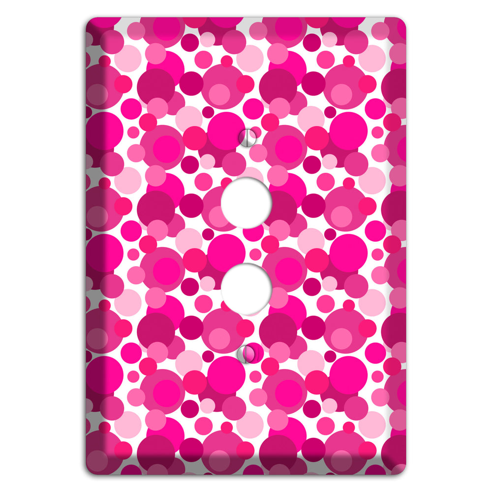 Multi Fuschia Bubble Dots 1 Pushbutton Wallplate