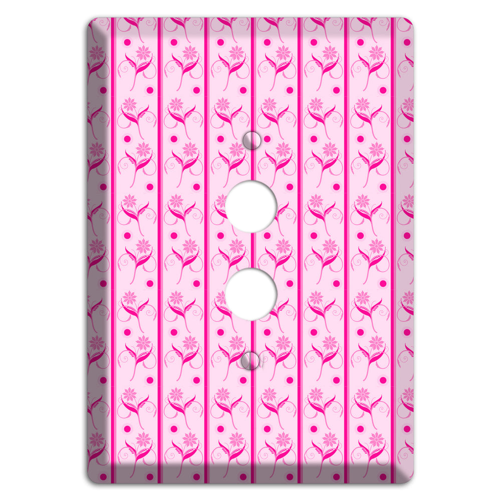 Pink Floral Pattern 1 Pushbutton Wallplate