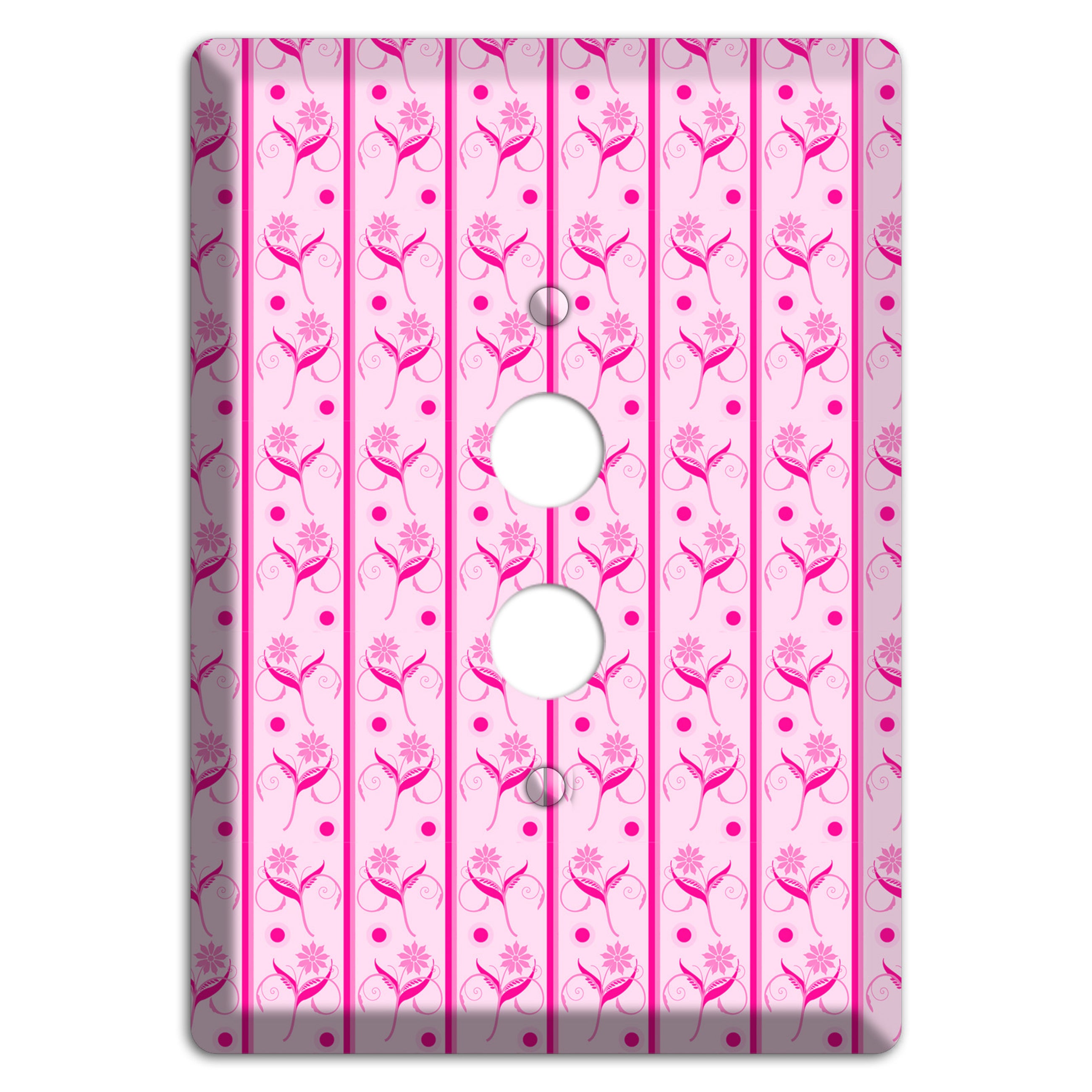 Pink Floral Pattern 1 Pushbutton Wallplate