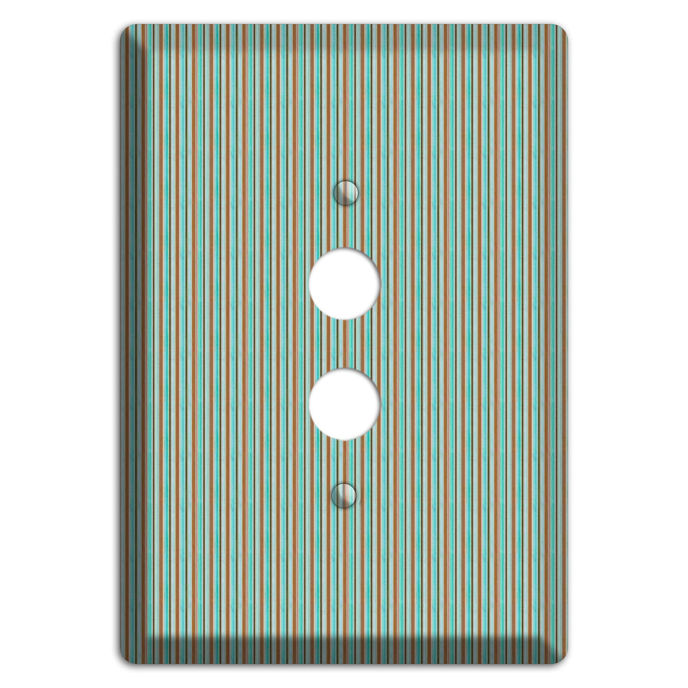 Multi Aqua Vertical Stripe 1 Pushbutton Wallplate