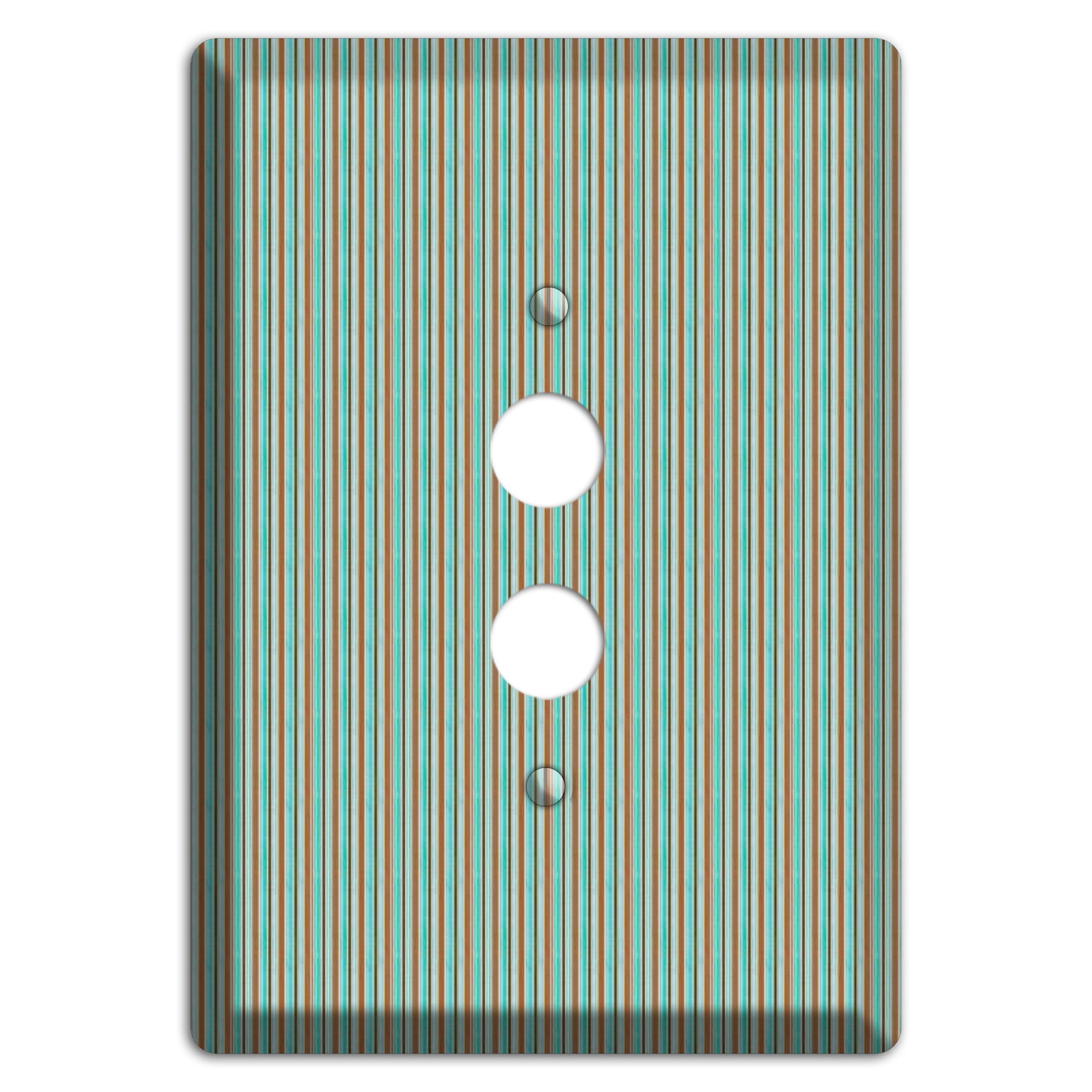 Multi Aqua Vertical Stripe 1 Pushbutton Wallplate