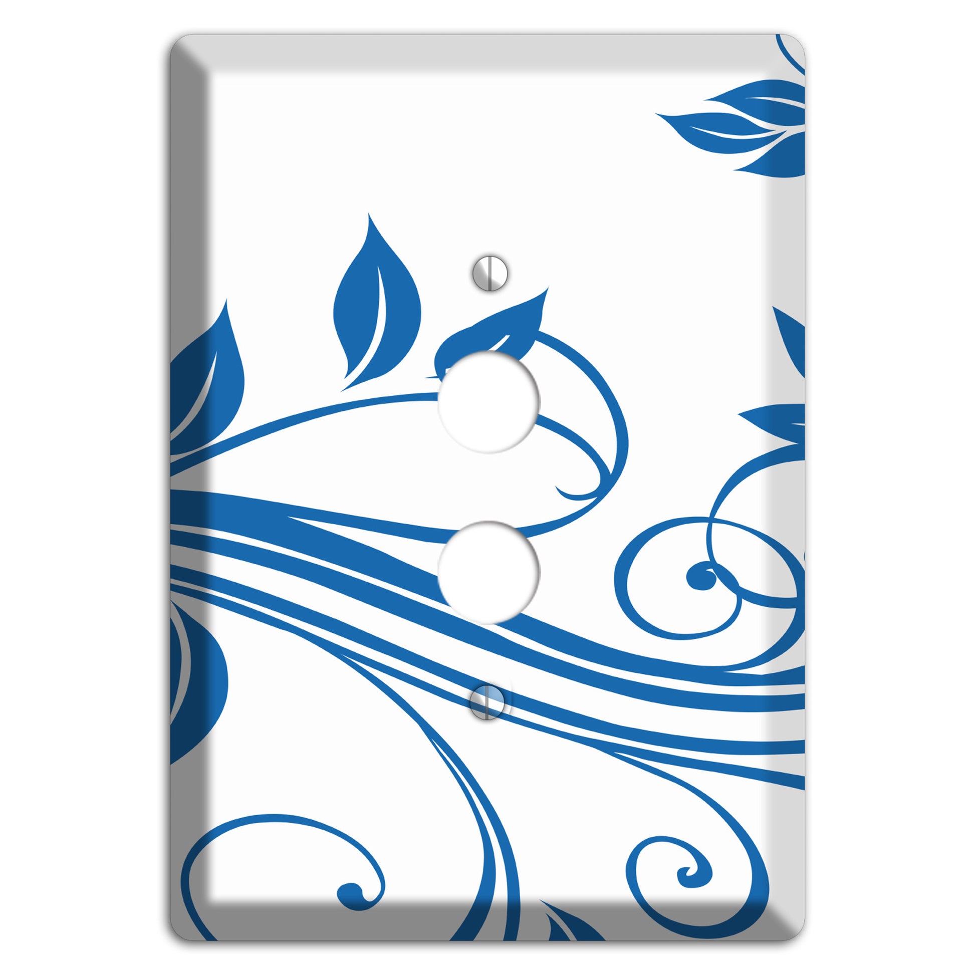 Black and White Sprig 1 Pushbutton Wallplate