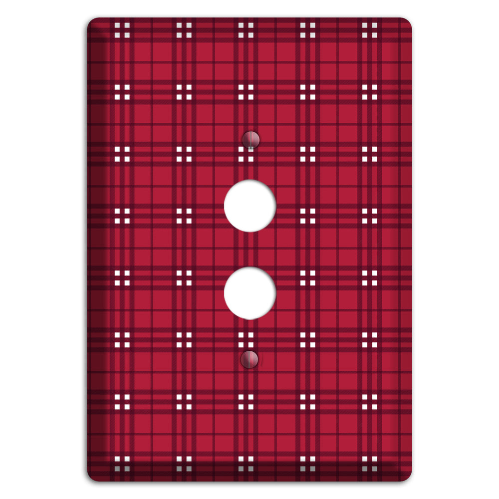 Red and White Plaid 1 Pushbutton Wallplate