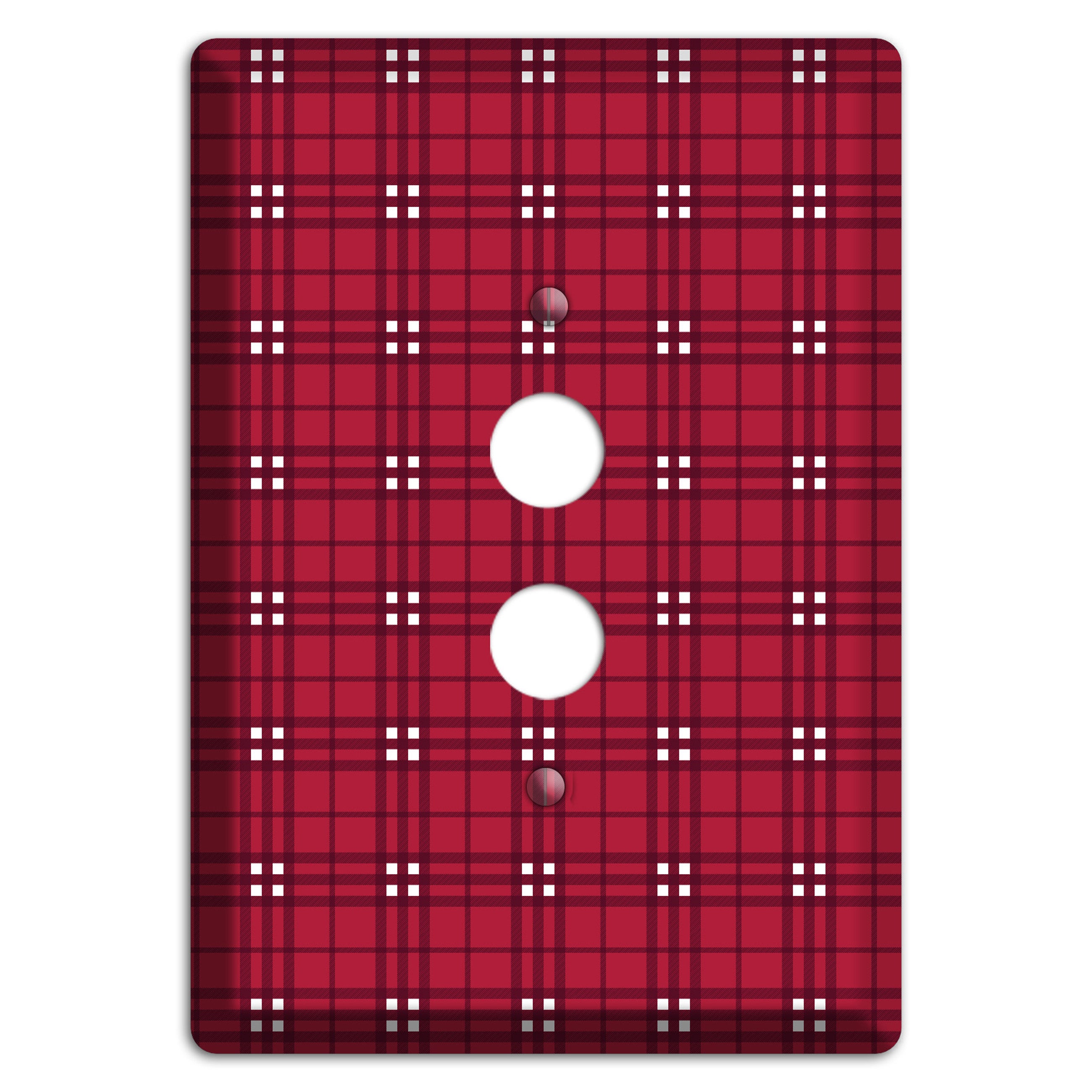 Red and White Plaid 1 Pushbutton Wallplate