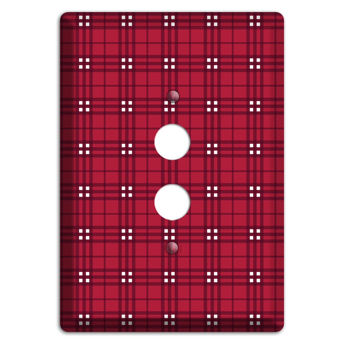 Red and White Plaid 1 Pushbutton Wallplate