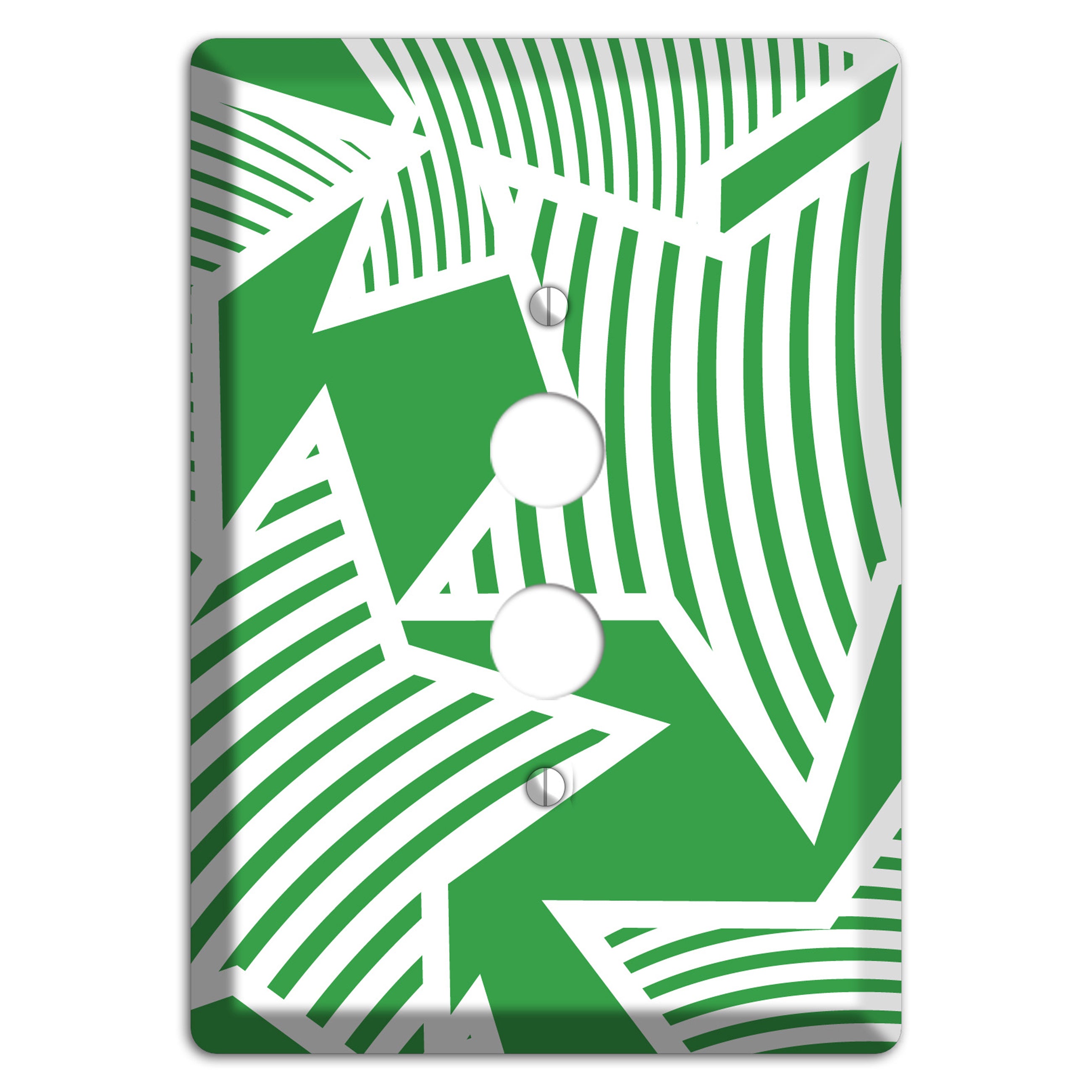 Green with Large White Stars 1 Pushbutton Wallplate