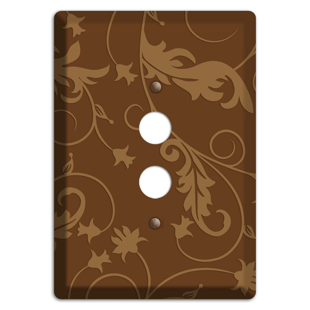 Brown Victorian Sprig 1 Pushbutton Wallplate