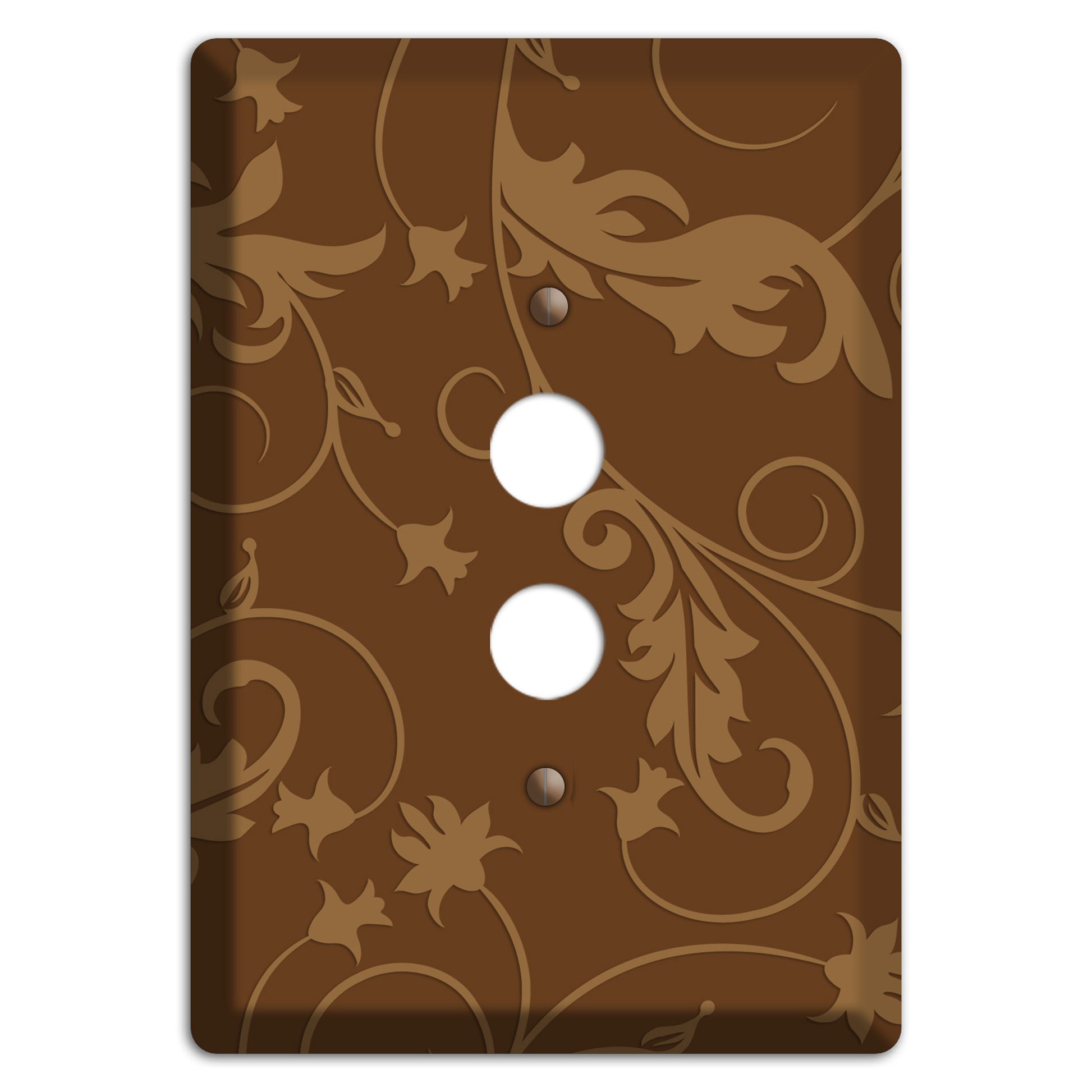 Brown Victorian Sprig 1 Pushbutton Wallplate