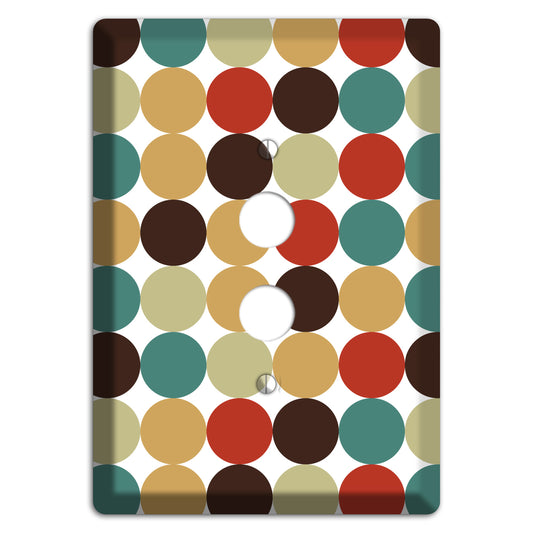 Brown Jade Beige Maroon Tiled Dots 1 Pushbutton Wallplate