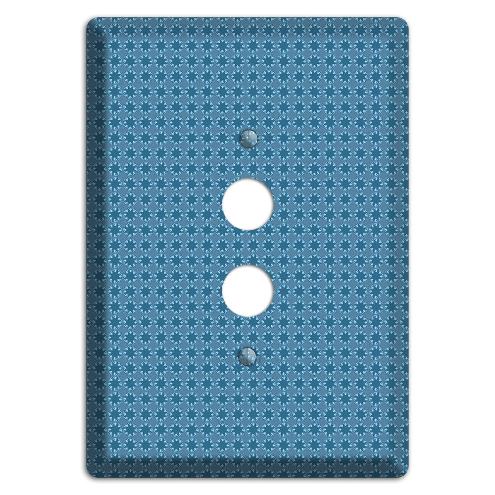 Multi Blue Tiled Foulard 1 Pushbutton Wallplate