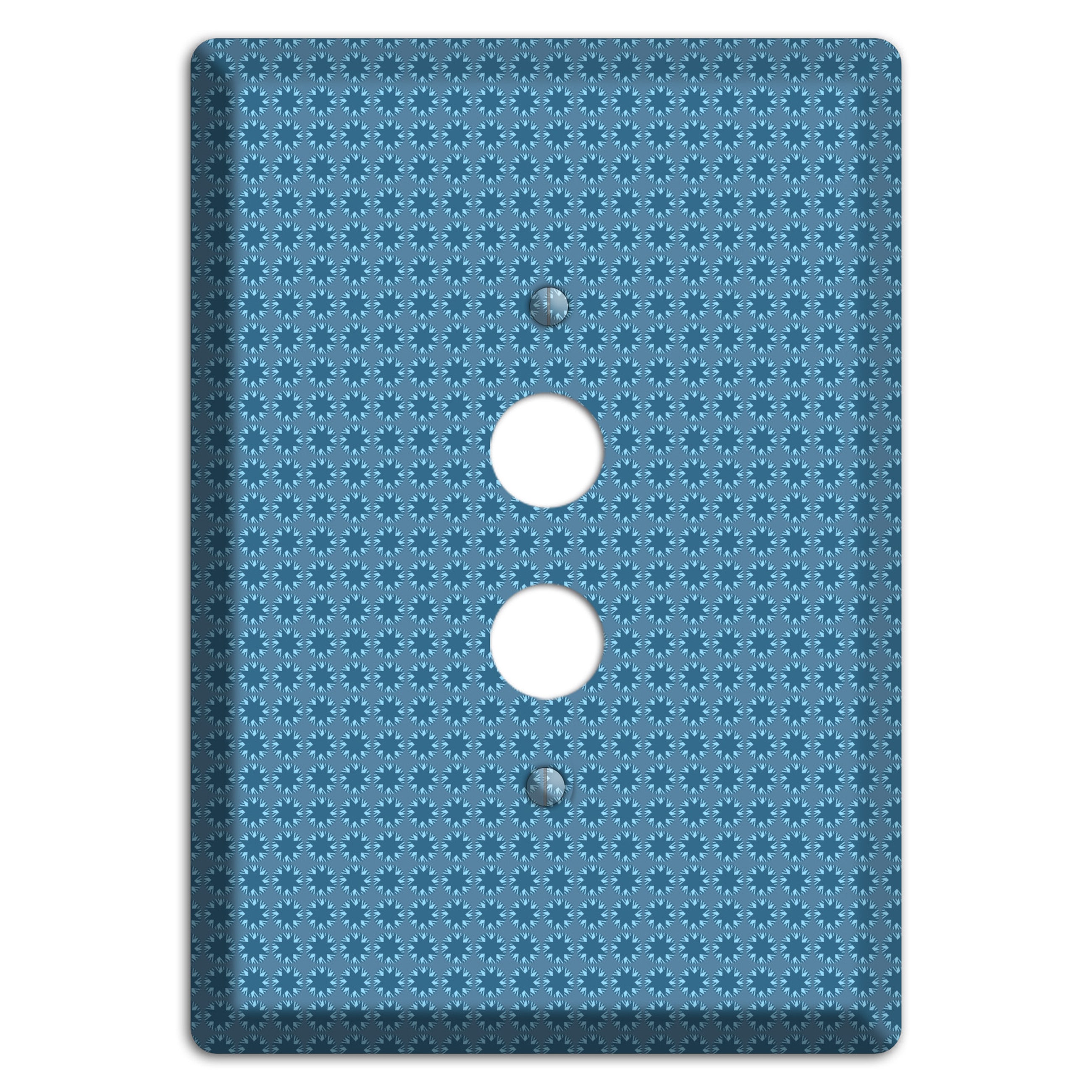 Multi Blue Tiled Foulard 1 Pushbutton Wallplate