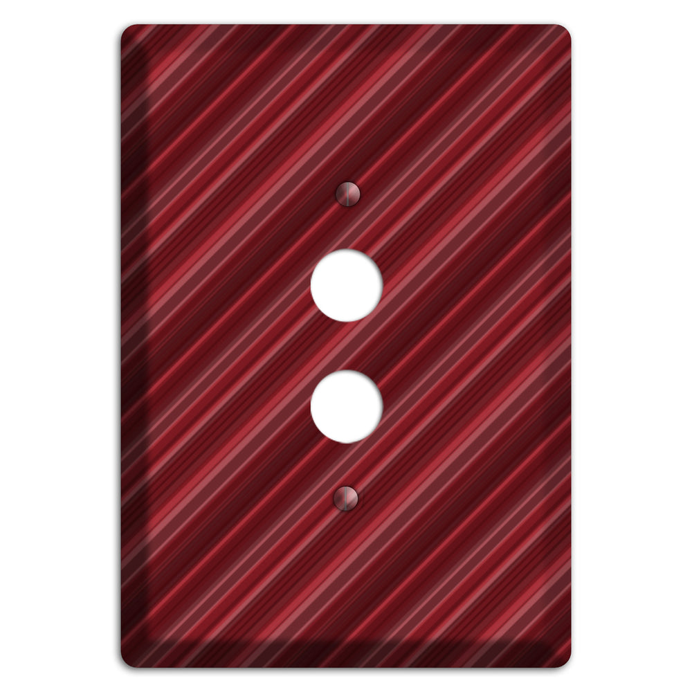 Burgundy Multi Angled Stripes 1 Pushbutton Wallplate