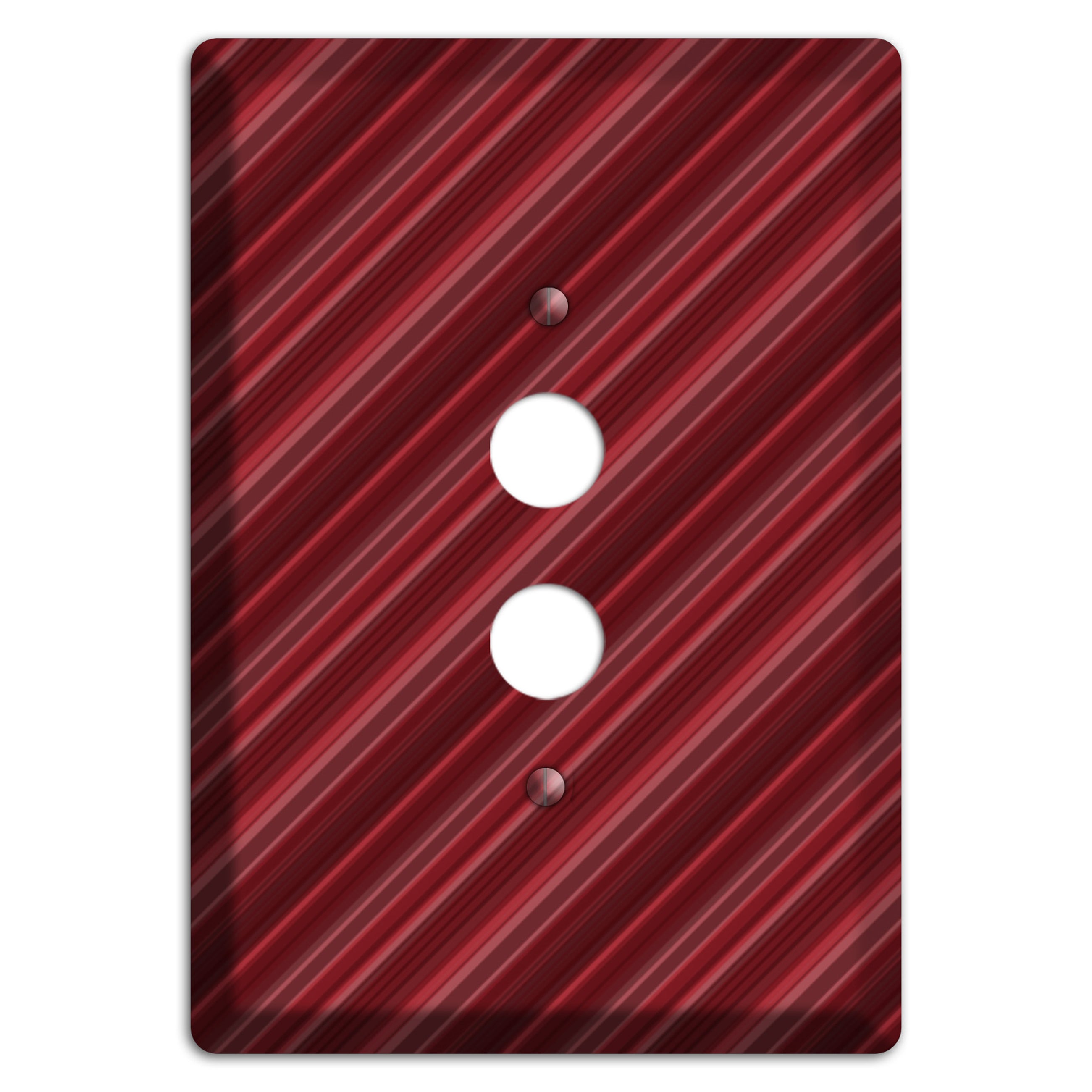 Burgundy Multi Angled Stripes 1 Pushbutton Wallplate
