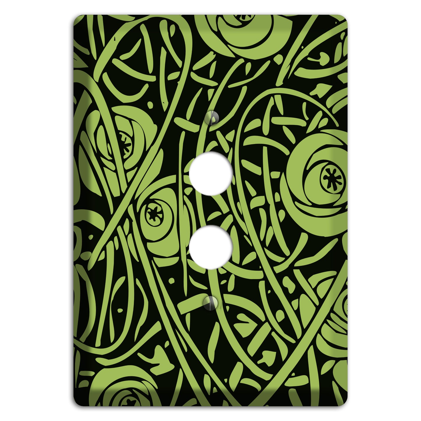 Green Deco Floral 1 Pushbutton Wallplate