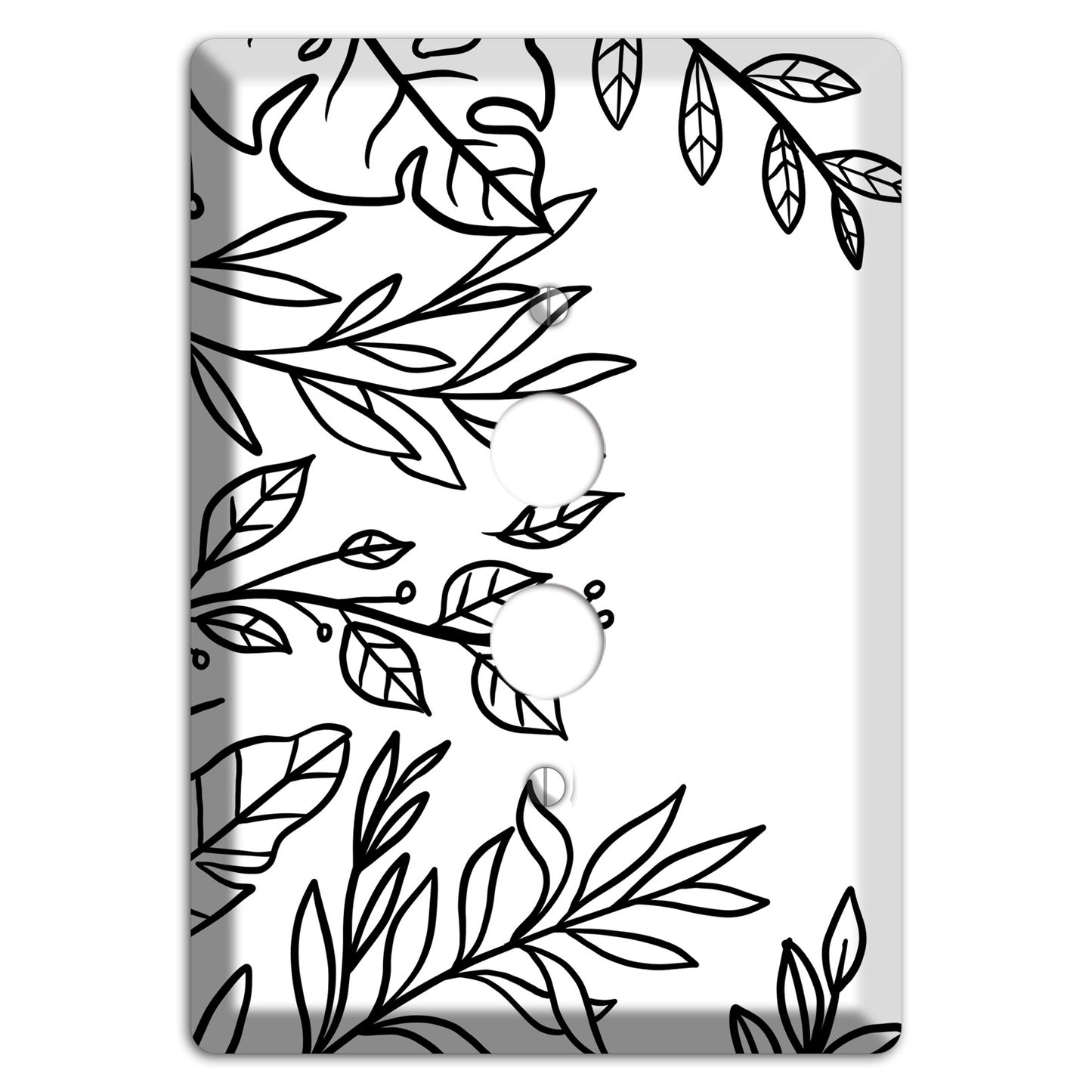 Hand-Drawn Leaves 6 1 Pushbutton Wallplate