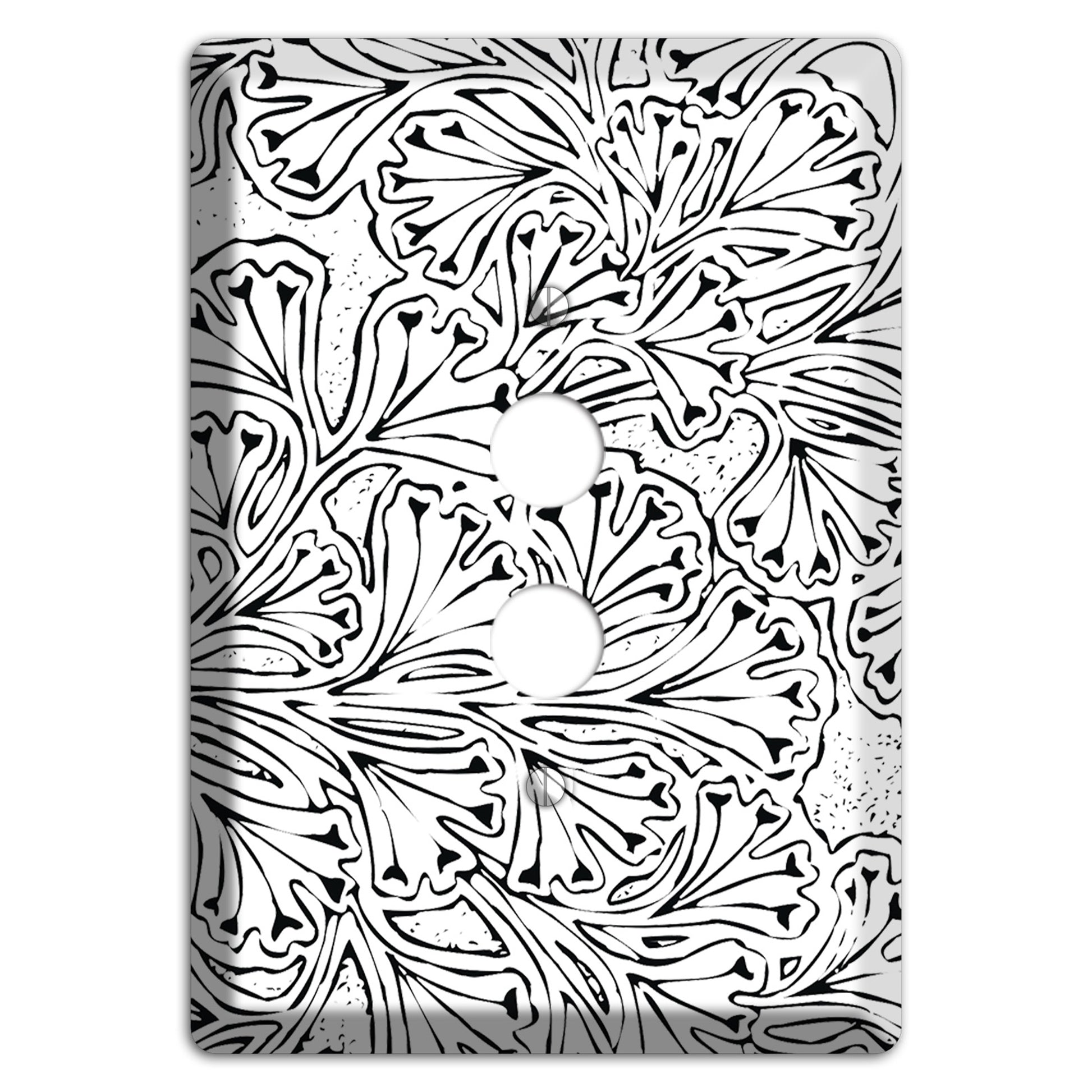 Deco Aqua Interlocking Floral 1 Pushbutton Wallplate