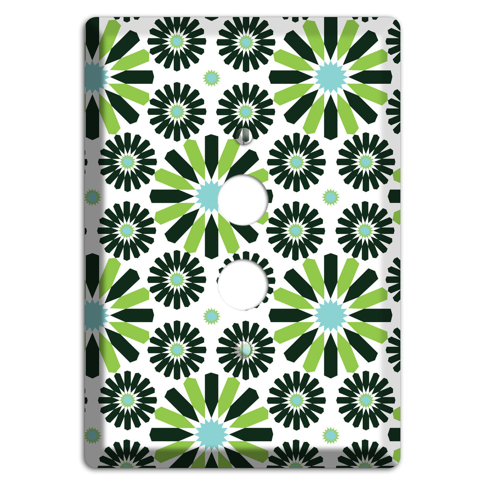 Lime and Teal Scandinavian Floral 2 1 Pushbutton Wallplate