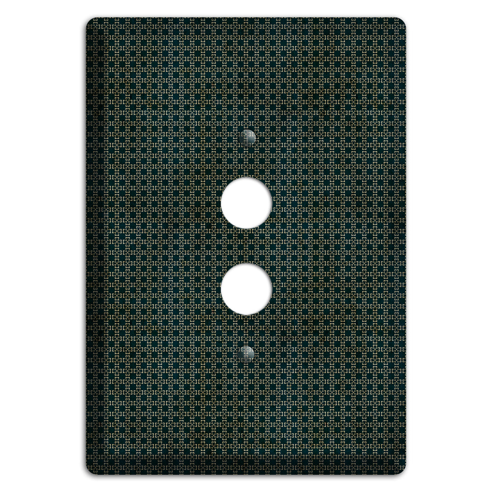 Dark Green Grunge Tiny Arabesque 1 Pushbutton Wallplate