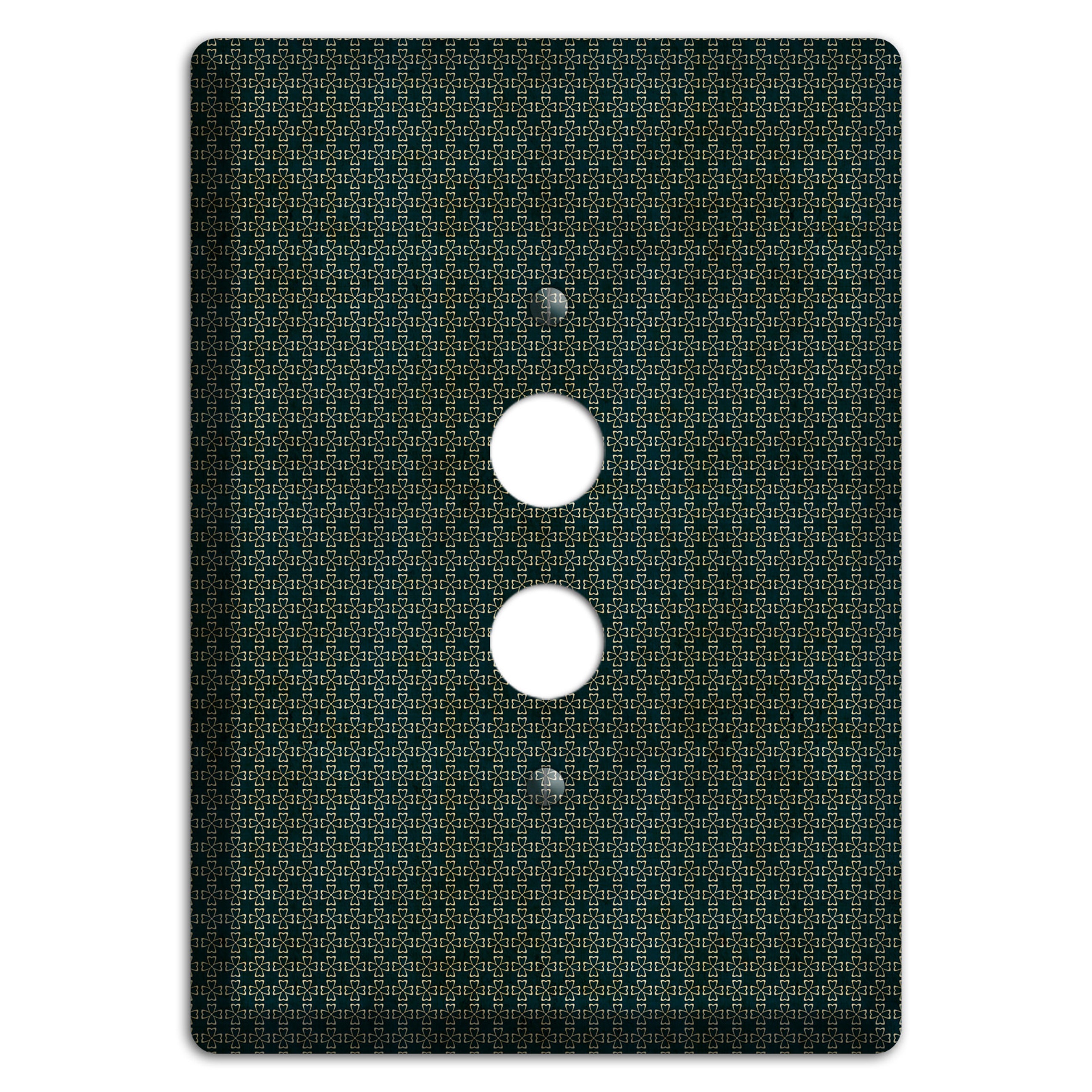 Dark Green Grunge Tiny Arabesque 1 Pushbutton Wallplate