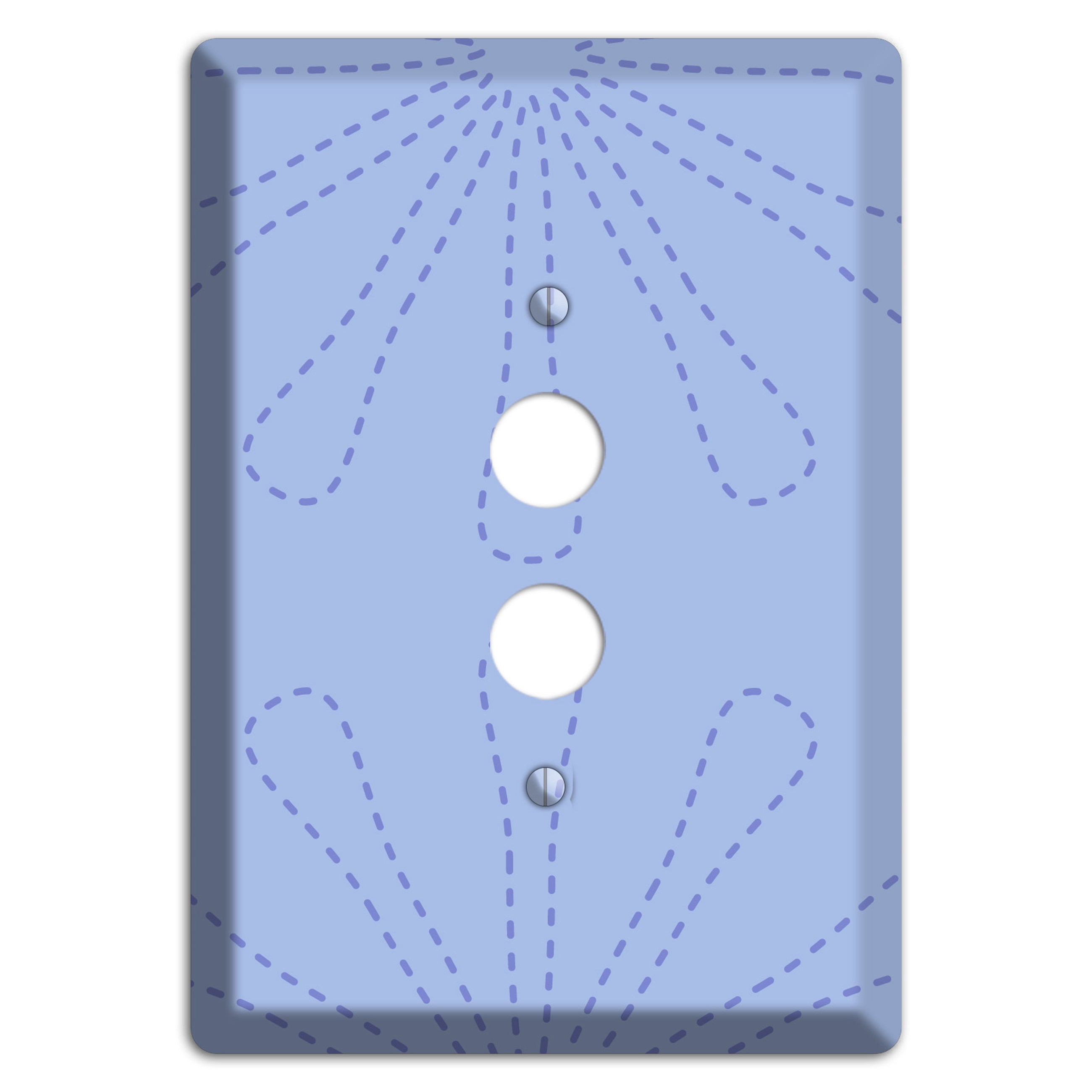 Periwinkle Retro Stipple Floral Contour 1 Pushbutton Wallplate