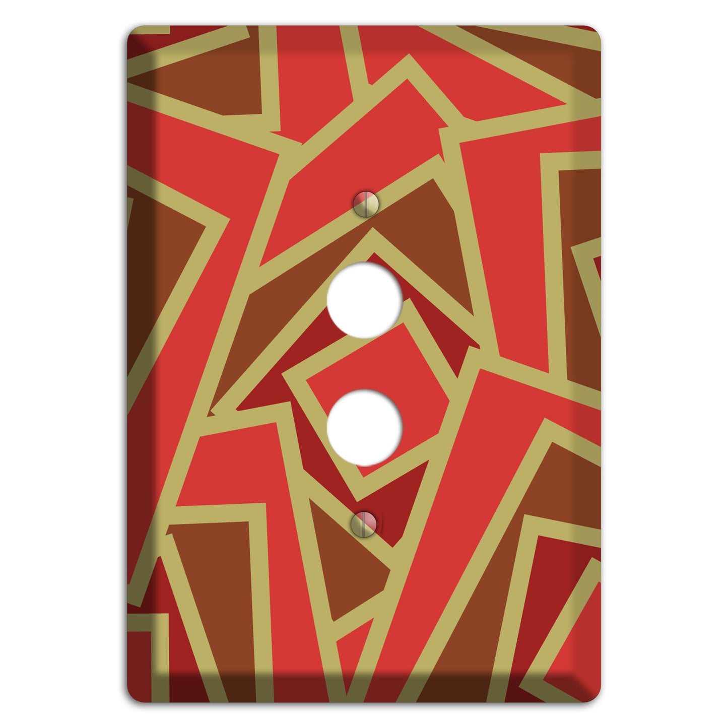 Red and Brown Retro Cubist 1 Pushbutton Wallplate