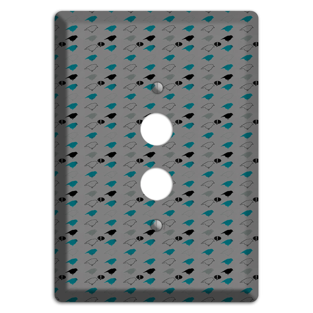 Grey with Small Green Birds 3 1 Pushbutton Wallplate