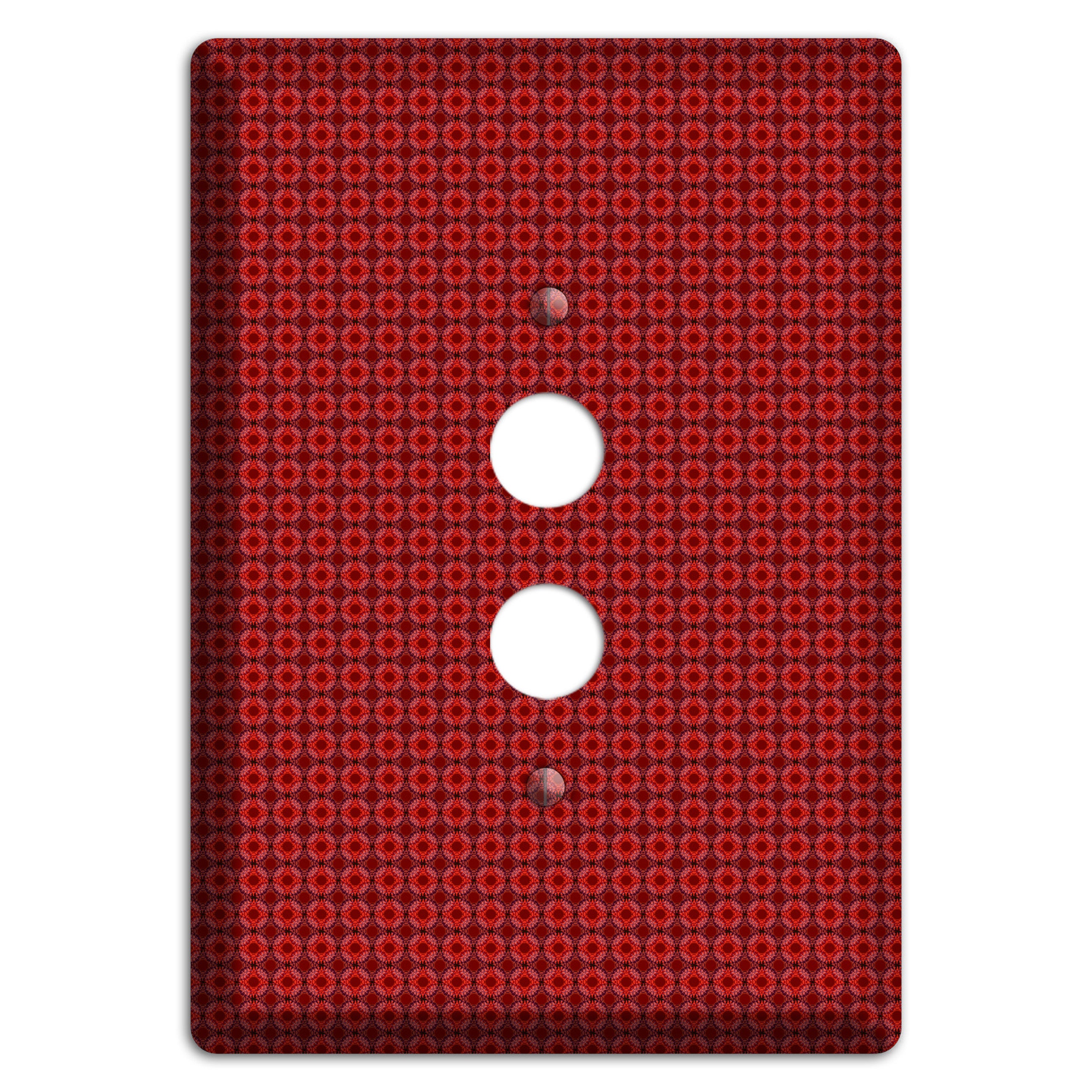 Multi Red Tiled Foulard 1 Pushbutton Wallplate