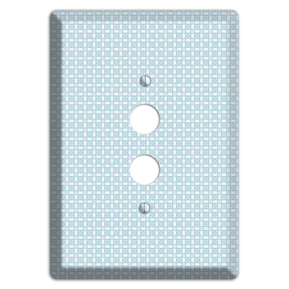Light Blue and Lavender Tiled Tiny Arabesque 1 Pushbutton Wallplate