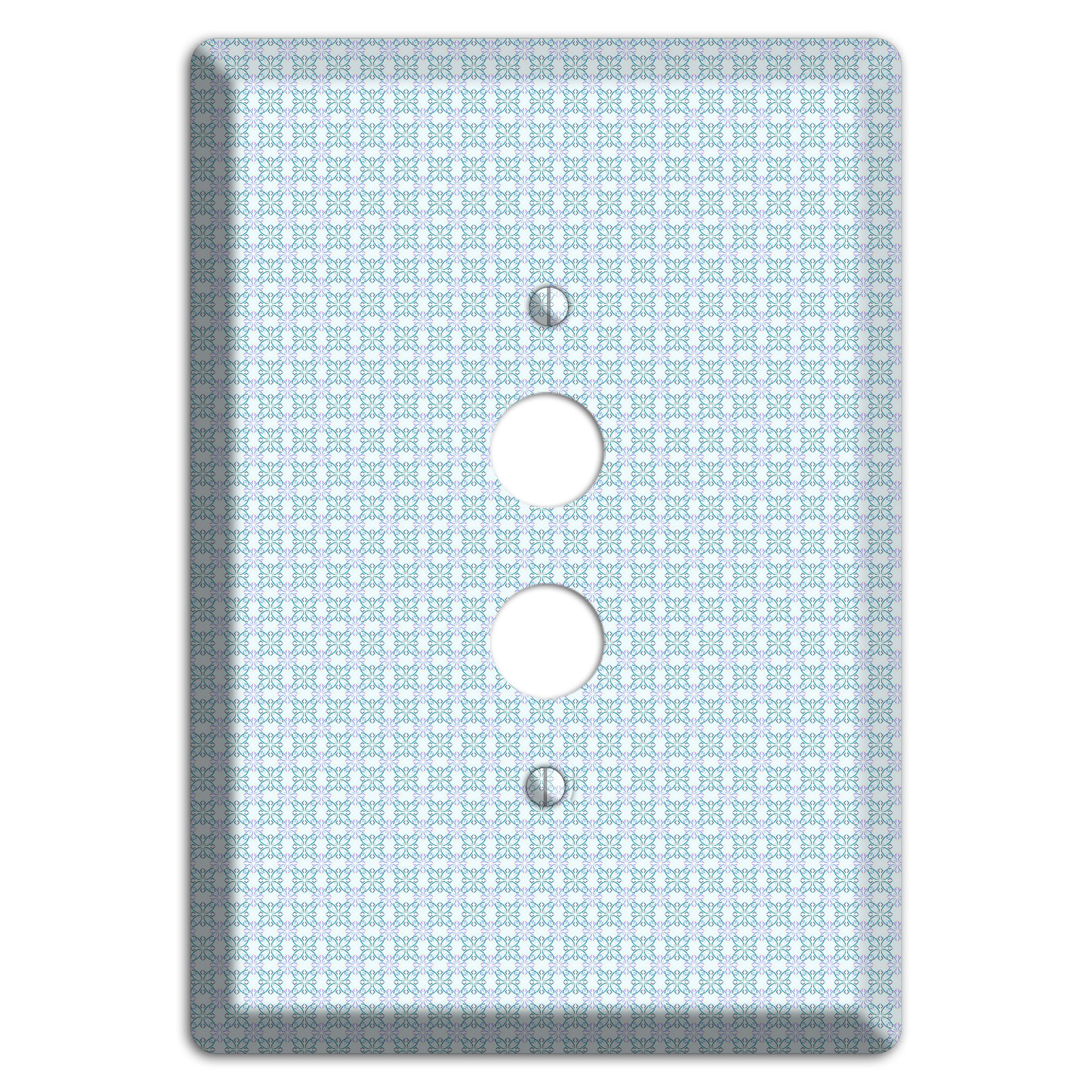 Light Blue and Lavender Tiled Tiny Arabesque 1 Pushbutton Wallplate