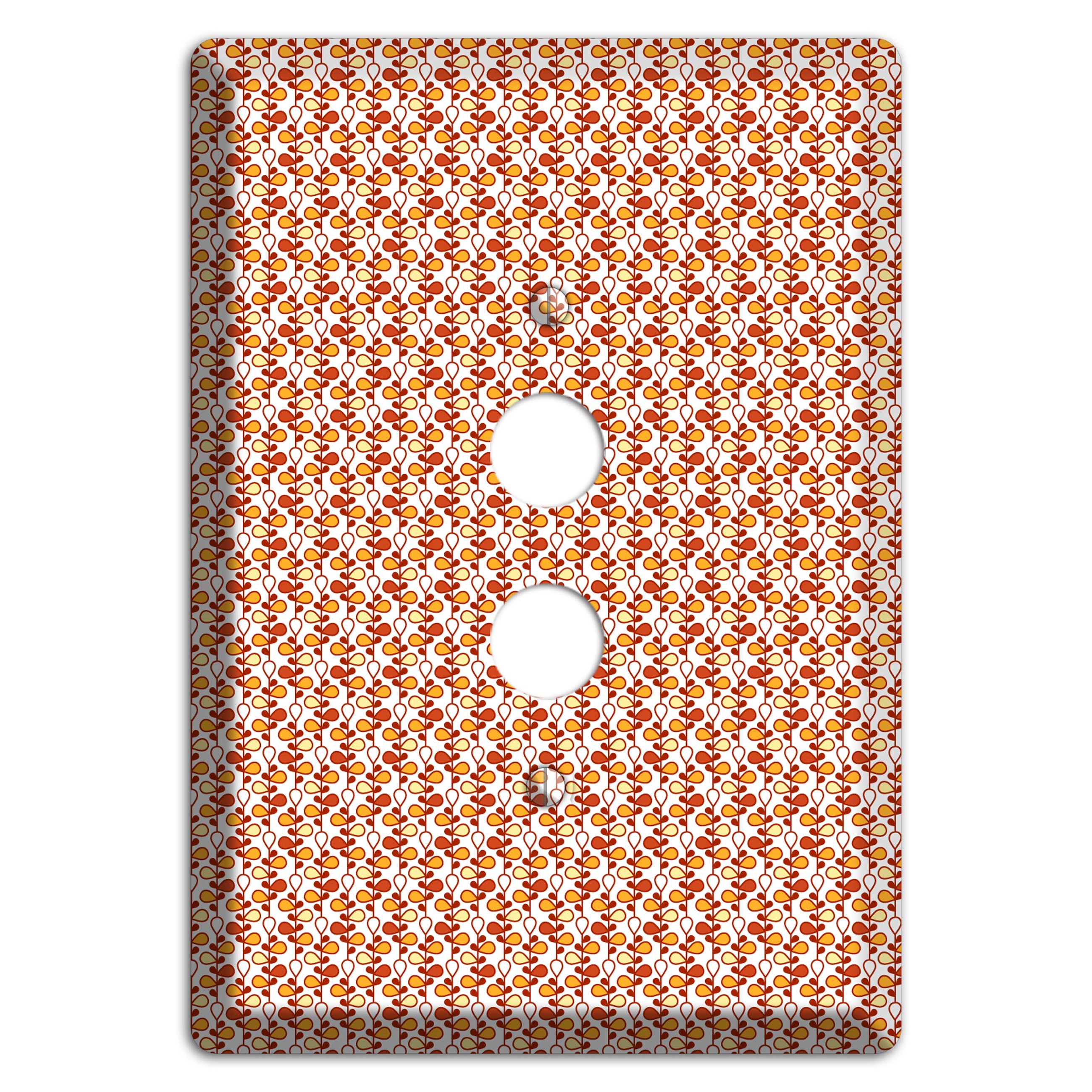 Tiny White Teardrop Vine 1 Pushbutton Wallplate