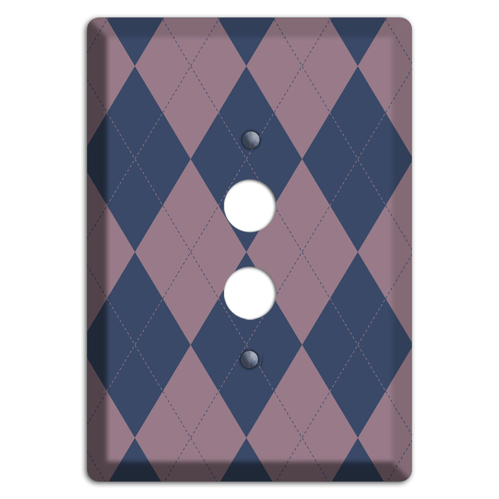 Purple Argyle 1 Pushbutton Wallplate