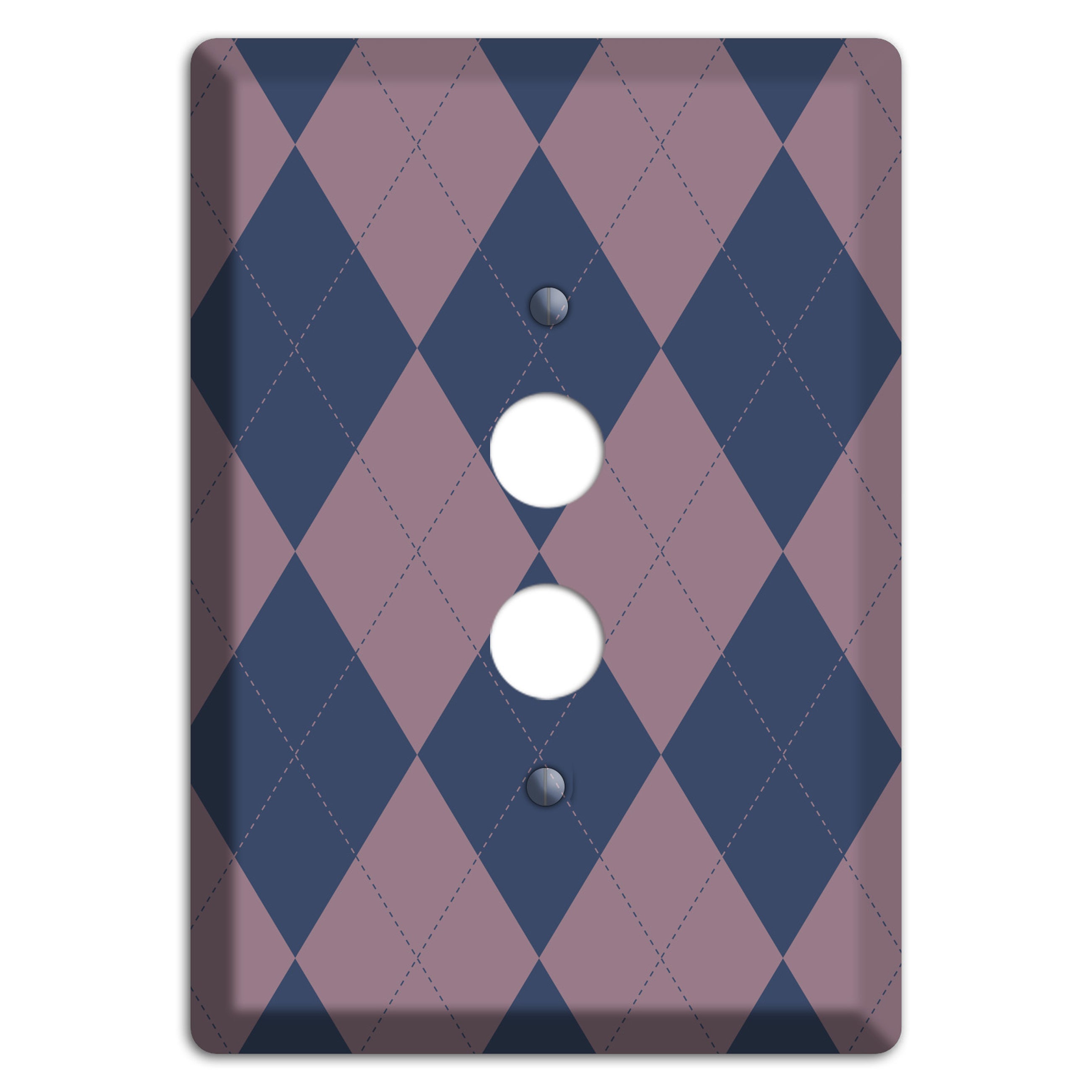 Purple Argyle 1 Pushbutton Wallplate