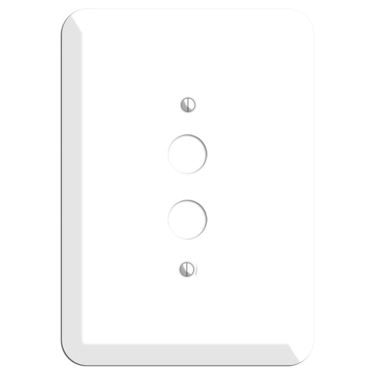Rounded Corner White Metal 1 Pushbutton Wallplate