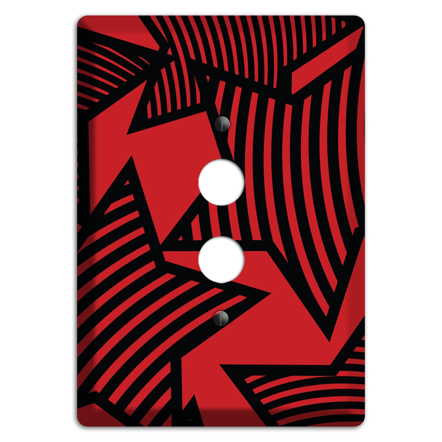 Red with Large Black Stars 1 Pushbutton Wallplate