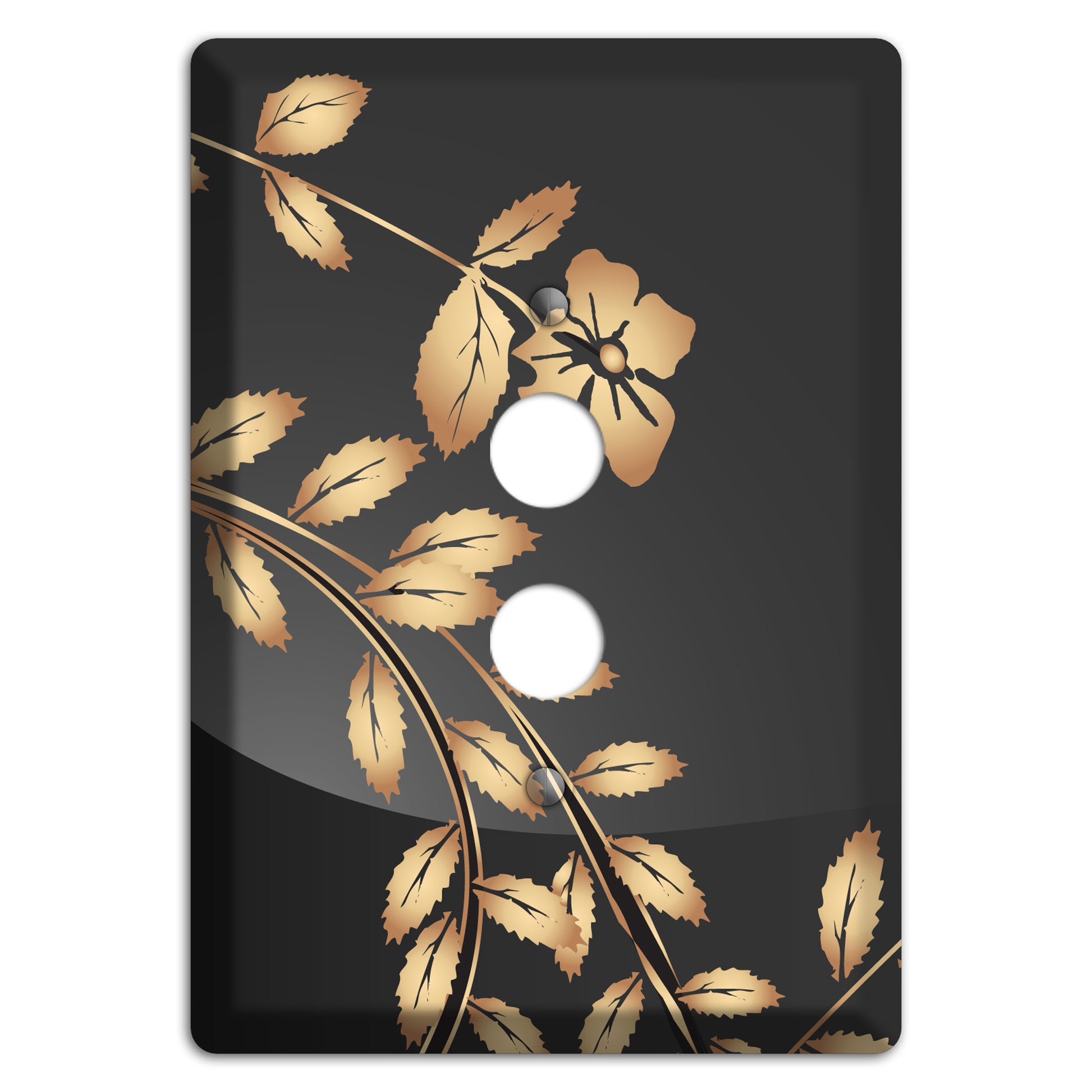 Black Sprig 1 Pushbutton Wallplate
