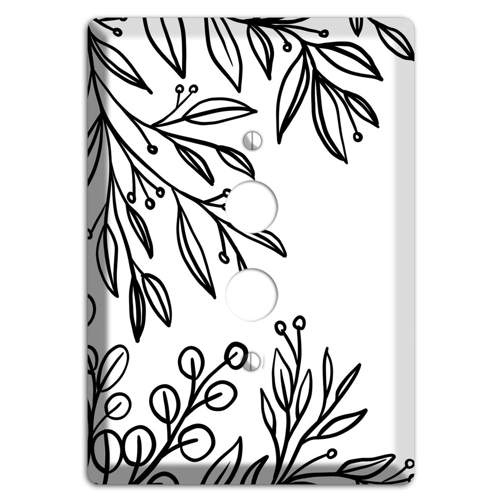 Hand-Drawn Floral 1 1 Pushbutton Wallplate