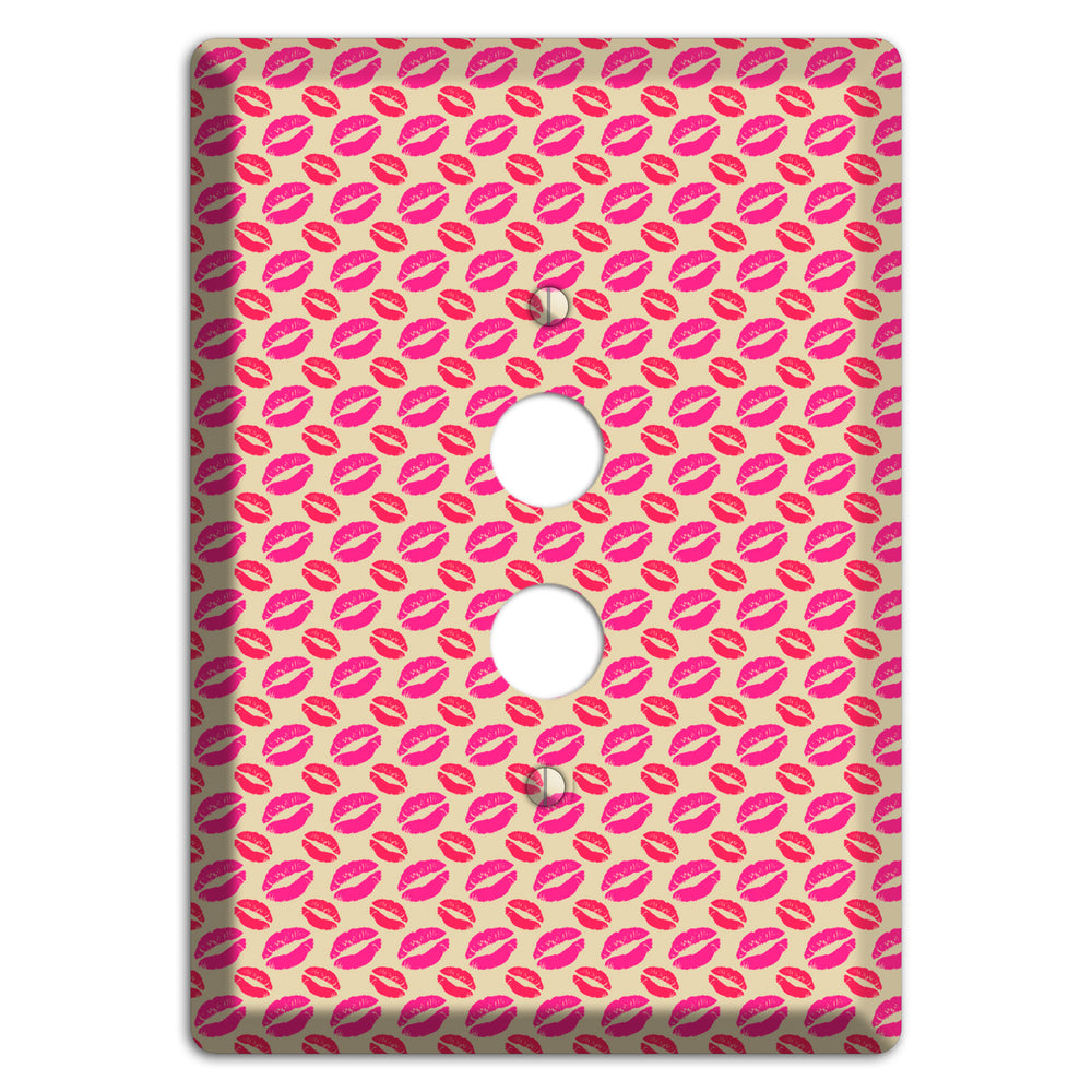 Pink and Red Kisses 1 Pushbutton Wallplate